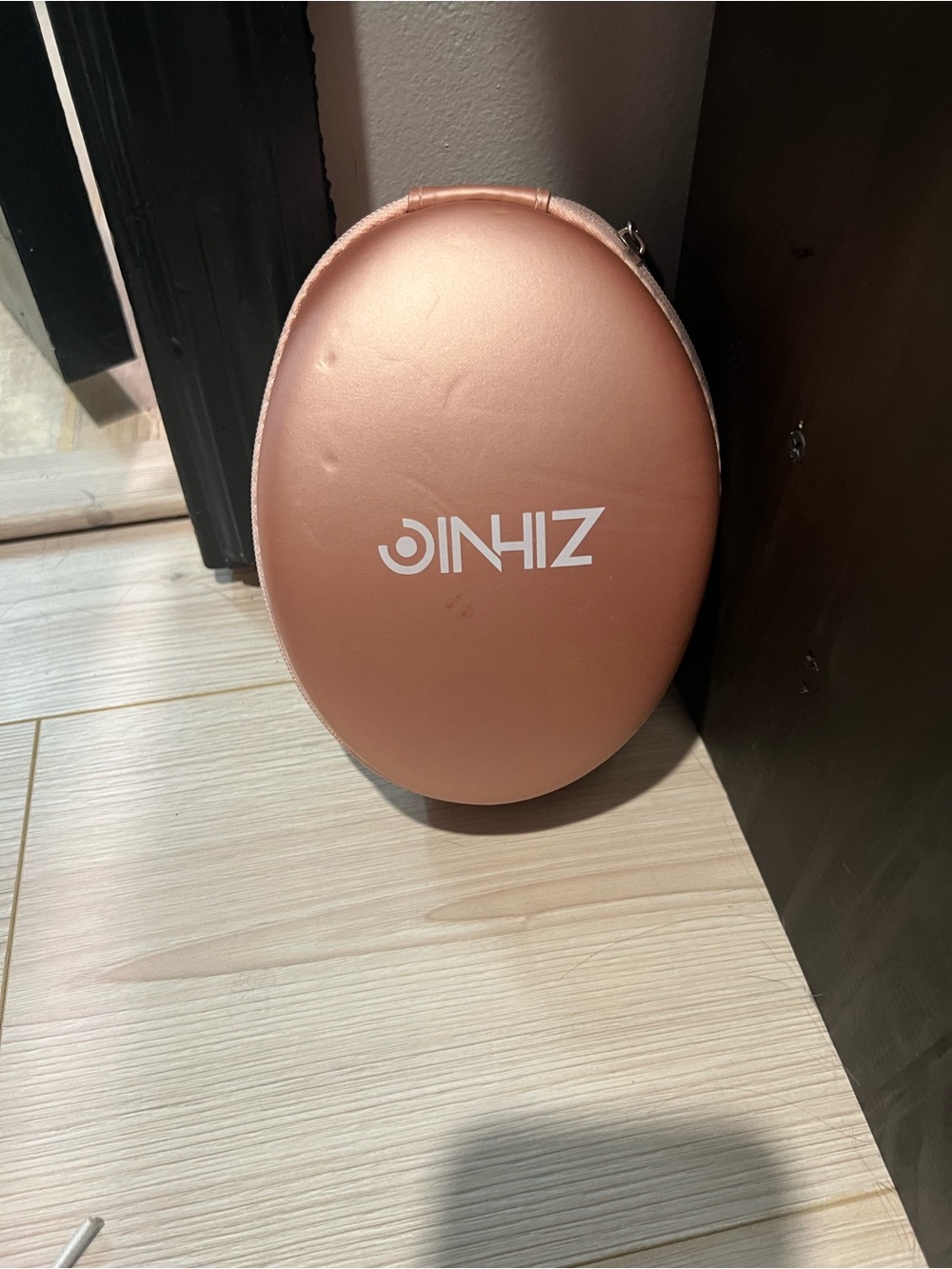 ZIHNIC Rose Gold Oval Carrying Case and Headphones